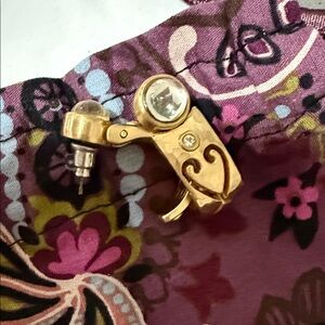 Brighton Gold-tone Clip-On Earrings with Clear Stones